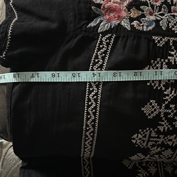 Johnny Was 3J Workshop Embroidered🌸Yoke Dress – Black Floral Boho | Size S - Picture 7 of 10
